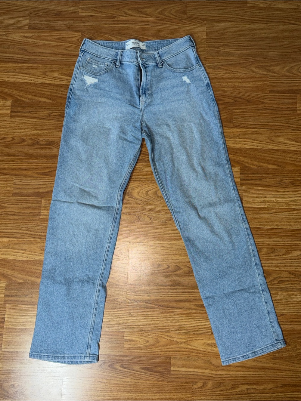 Hollister High Rise Light Blue Straight Leg Jeans size 8R W29